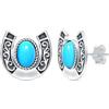 LeCalla Orecchini a perno in argento Sterling 925, leggeri, bicolore anticato, filigrana, orecchini a perno per donne, regali per lei, 12 millimeters, Argento sterling, Turchese