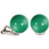 Traveller Orecchini a clip - Da donna - Color Argento - Perla Swarovski - 12 mm - Verde giada - Platinati - 112437