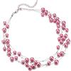 FULU AUTUMN Collana con perle a strati con perline in argento, fatta a mano, stile bohémien, bigiotteria regalo per donne