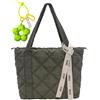 BOSHIHO Borsa trapuntata da donna, in nylon, borsa a tracolla con cerniera, stile causale, con manico superiore, per lavoro, scuola, shopping, viaggi, Verde
