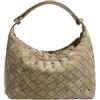Generic HJDMO Borsa a mano in tessuto da donna in ecopelle borsa hobo con chiusura a zip borsa a tracolla lavoro quotidiano nero beige marrone caffè grigio, Pino marrone [opaco], 21cm×12cm×13.5cm