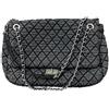 SsgdmnQ Borsa da donna grigia casual con motivo a scacchi di diamanti denim retrò moda monospalla
