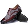 TvzsiY Scarpe Formali in Pelle da Uomo Scarpe Brogue Oxford Bicolore Vintage Stringate per la Festa, Antiscivolo Suola Gomma