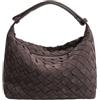 Generic HJDMO Borsa a mano in tessuto da donna in ecopelle borsa hobo con chiusura a zip borsa a tracolla lavoro quotidiano nero beige marrone caffè grigio, Caffè [Scrub], 21cm×12cm×13.5cm