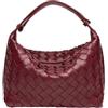 Generic HJDMO Borsa a mano in tessuto da donna in ecopelle borsa hobo con chiusura a zip borsa a tracolla lavoro quotidiano nero beige marrone caffè grigio, Borgogna, 21cm×12cm×13.5cm