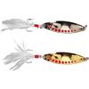 Adfaga Esche da pesca Esche rigide in metallo Ami alti luminosi Spigola Trota Acqua salata Attrezzi da pesca d'acqua dolce Lega di alluminio Acciaio inossidabile 2 pezzi