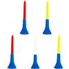 Luxshiny 5 Pezzi Tee da Golf Flessibile 74mm in Gomma e Plastica | Bassa Resistenza, Facile da Trasportare e Usare, Adatto a Principianti nel Training Golfistico Colore Casuale