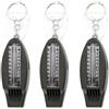 Toyvian 3 Pezzi Fischietto Multifunzione da Escursione Bussola, Termometro | Abs Nero, Lente D'ingrandimento Integrata, Leggero Moschettone, per Boating e Hiking