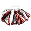 FRELEAN Pompon da Cheerleader durevoli per Feste da Ballo, Sport scolastici, Argento, Verde, Rosso, Stadio, FESTIVITÀ (Manico a Quattro Dita Argento e Rosso)