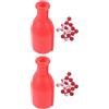 OKUMEYR 2 Set Accessori Biliardo Pillole Numerate e Dadi da Biliardo in Plastica Rossa, per Tavoli da Pool e Snooker, Uso Indoor Casuale