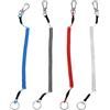 minkissy Laccio Spirale con Moschettone per Pesca e Montagna Corda Retrattile in Acciaio e TPU 4 Pezzi Elastico per Campeggio