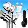Generic Set completo di mazze da golf da uomo, 9 pezzi, destrorsi, con legno, ferro, putter e borsa, sport all'aria aperta