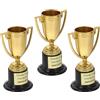 DOITOOL Mini Trofei in Plastica Oro 3 Pezzi per Coppe Piccole Premiazioni, Feste e Bomboniere per e Studenti Riutilizzabile