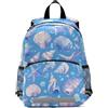 Linnyio Conchiglie Blu Chiaro Oceanic Zainetto per L'asilo 3-8 Anni,Zaino Scolastico per Bambini e Bimbi Piccoli,Motivo Cartone Animato