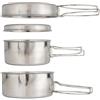 Bodhi2000 Pentole da campeggio, pentole e padelle in acciaio inox, set da cucina da campeggio, set di pentole e padelle leggere, robusto set da cucina all'aperto per escursioni, barbecue, spiaggia argento