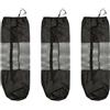 Angoily 3 Pezzi Borsa Portaoggetti per Tappetino Yoga in Rete, Nero | Poliestere e Nylon, Chiusura a Coulisse Tracolla, Uso Quotidiano e Sport All'aperto