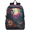 Linnyio Zucche Viola Sky Moon Zaino Pieghevole Impermeabile e Leggero,Ideale per Escursioni Viaggi e Campeggio