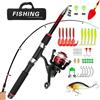 Berelin Set da pesca per bambini, set da pesca per bambini, con mulinello, set di esche e borsa per il trasporto, 1,5 m, set per la pesca per bambini da 3 a 10 anni, in fibra di carbonio, set completo (rosso)