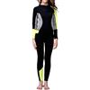 Picysa Muta Ispessita da 3 Mm per Donna, Muta da Sub Termica Intera a Maniche Lunghe per Nuoto, Snorkeling e Surf in Giallo Grigio (XL)