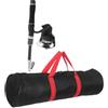 LIGHTAOTAO Set Canna da Pesca Telescopica con Bobina, Fibra di Vetro | Principianti, Nero, Impugnatura Antiscivolo Ergonomica, Uso Spiaggia e Backpacking, per Trota e Bass