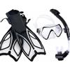 FytStycale Maschera Subacquea con Set Snorkeling Completo Occhiale Vetro Temperato 4mm Boccaglio a Secco con Valvola di Regolabili Aperte Silicone Confortevole, Nero, L