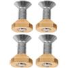 GLEAVI 4 Pezzi Set Dadi M8 in Ottone con Viti e Rondelle per Fissaggio Idrofoil su Tavole da Surf, Design Antivibrazione e Assemblaggio Facile per Kite Foil e Hydrofoil