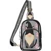 linqin Marsupio trasparente per viaggiatori all'aperto con tasca posteriore nascosta | Gnomo di Halloween in PVC trasparente, approvato, leggero, portatile, gatto nero