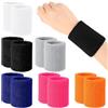 PIQIUQIU 12 fasce per sudore da polso 8 cm, super morbide ed elastiche, in cotone per sport e fitness, multicolore