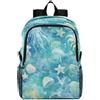 Linnyio Medusa Stella Marina Blu Oceano Zaino Pieghevole Impermeabile e Leggero,Ideale per Escursioni Viaggi e Campeggio