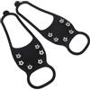 LABRIMP Ramponi da Ghiaccio Antiscivolo per Scarpe da Montagna 6 Denti in Acciaio Inox e Silicone, Portatili e Resistenti per Escursionismo e Camminata su Neve