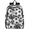 Linnyio Palloni Da Calcio Nero Bianco Divertente Zaino Pieghevole Impermeabile e Leggero,Ideale per Escursioni Viaggi e Campeggio