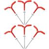 TEHAUX 6 Pezzi Picchetti Tenda Vite per Pesca su Ghiaccio in Metallo Rosso