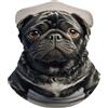 Generic Copricapo Cute Black Pug Dog Riutilizzabile Coprifaccia Quick-Drying Maschera per Ciclismo Outdoor Escursionismo 2 Pezzi