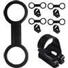Luxshiny 5 Set Porta-Snorkel in Silicone e ABS Nero, Clip per Maschera da Immersione, Attacco per Tubo Snorkel, Facile da Installare, per Immersioni e Snorkeling, per Sub Professionisti