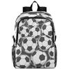 Linnyio Palloni Da Calcio Nero Bianco Divertente Zaino Pieghevole Impermeabile e Leggero,Ideale per Escursioni Viaggi e Campeggio
