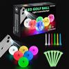 Kofull Palline da golf luminose, colorate, 6 pezzi, multicolore, perfette per giocare a golf notturno con palline da golf