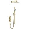 Bristan Tangram - Miscelatore termostatico per doccia con doccetta Easy Clean e due uscite, finitura in ottone spazzolato