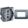VIMAR 0R16211 Idea Presa Da Incasso, Con Protezione Bambini Sicuri Sicury 2P+T 16 A 250 V & 16763.15 Idea Placca Rondò 3 Moduli, Tecnopolimero, Grigio Grafite