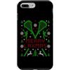 Ugly Christmas Sweater Party Lacrosse Sh Custodia per iPhone 7 Plus/8 Plus Divertente maglione natalizio Lacrosse per feste Merry LAXMAS