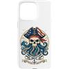 Fashion World Custodia per iPhone 15 Pro Max Teschio di polpo pirata americano, arte nautica oceanica