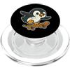 penguin skater cool bird icy style skate Pinguino Skateboard Retro Cartoon PopSockets PopGrip per MagSafe