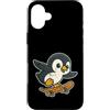 penguin skater cool bird icy style skate Custodia per iPhone 16 Plus Pinguino Skateboard Retro Cartoon