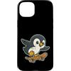 penguin skater cool bird icy style skate Custodia per iPhone 15 Plus Pinguino Skateboard Retro Cartoon