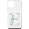 Disegni Artistici Pentagramma Floreale V Custodia per iPhone 12 mini Pentagramma Floreale Vintage Note della Melodia