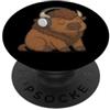 Cute Animal Apparel for Men Women Kids b Kawaii Buffalo Bisonte Indossare Cuffie Carino Zoo Animale PopSockets PopGrip Adesivo