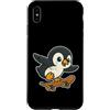 penguin skater cool bird icy style skate Custodia per iPhone XS Max Pinguino Skateboard Retro Cartoon