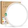 Bowfar Plafoniera Lampada da soffitto a LED, Classe di Efficienza A, 24W 5280LM Lampada da bagno con Telecomando, 3000K-6500K Impermeabile IP54 per Soggiorno Bagno Camera da letto CucinaØ60*2.5CM