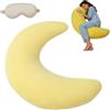 Generico Moon Shaped Body Pillow, Oversized Cooling C Shaped Body Pillows for Side Sleepers, Soft Supportive Full Body Cushion with Removable Cover for Sleeping,Resting and Lounging