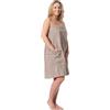 ZOLLNER Kilt da sauna - da donna - tortora - morbido sulla pelle e assorbente - Cotone - con fascia elastica e chiusura a strappo - Misura S/M - Lavabile a 60°C - Certificato OEKO TEX (R)