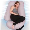 PinkFroggie Cuscino Gravidanza Rinfrescante con Setosa Rimovibile | Cuscino Maternità U,Supporto Totale Corpo per Dormire Senza Dolori,Cuscino per L'allattamento,Cuscino di Posizionamento